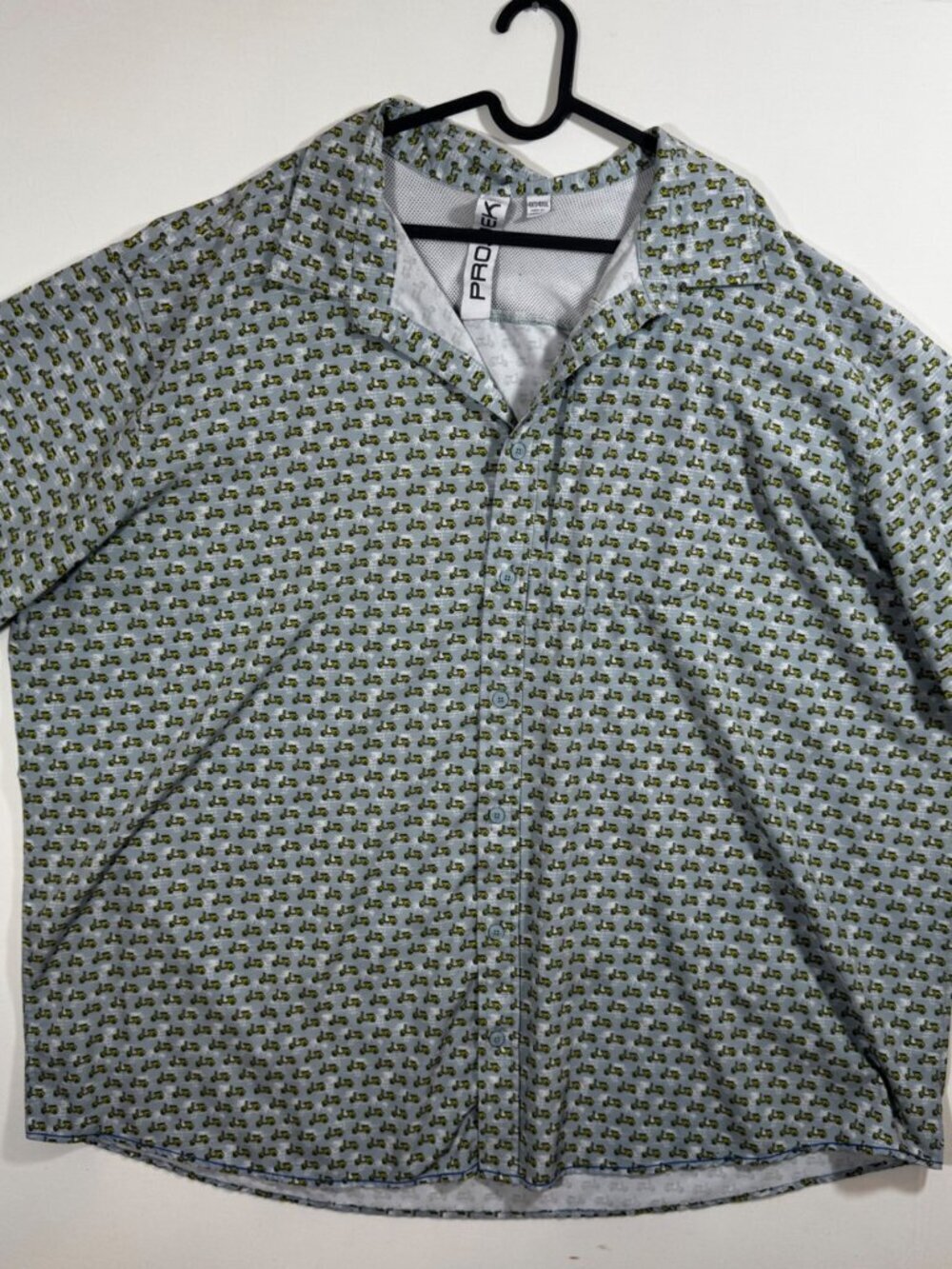 Projek‎ Raw Short Sleeve Button Shirt Scooter Vespa Motorcycle Blue 4XT Beach